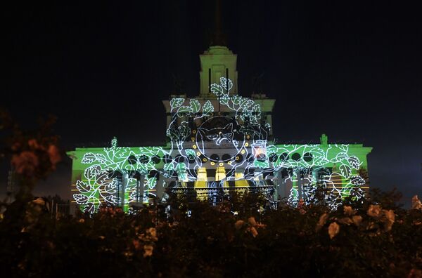 莫斯科國際“光環”藝術節最酷炫投影造型 - 俄羅斯衛星通訊社