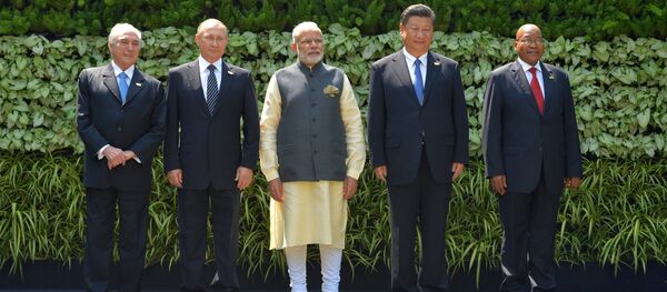 在果阿的金砖国家峰会已在成员国领导人的合影中正式开幕 - 俄罗斯卫星通讯社