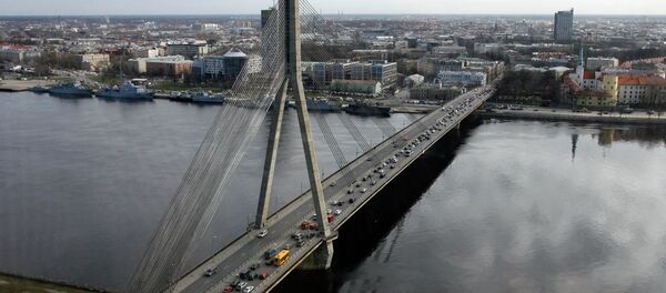 Вантовый мост через реку Даугаву в Риге - 俄羅斯衛星通訊社