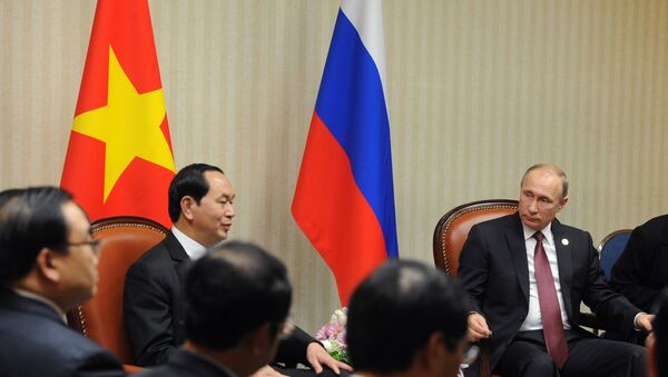 普京在与越南总统会面时指出两国关系的积极发展 - 俄罗斯卫星通讯社