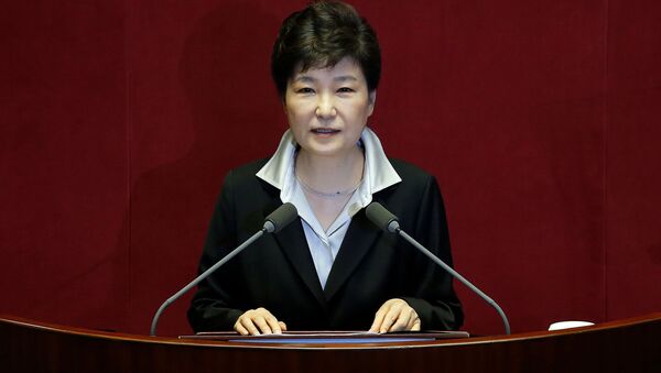 Президент Южной Кореи Пак Кын Хе во время выступления в Сеуле - 俄罗斯卫星通讯社
