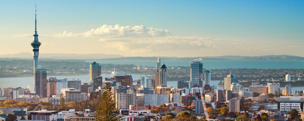 Вид на небоскребы Окленда, Новая Зеландия - 俄罗斯卫星通讯社