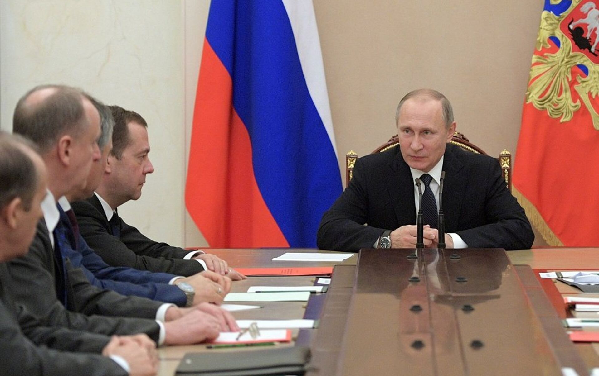 普京与俄联邦安全会议成员讨论向乌克兰供气问题 - 2015年2月20日, 俄罗斯卫星通讯社