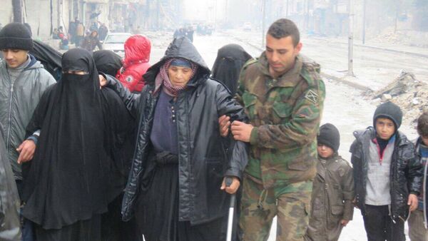 阿勒颇停战中心代表：“人们像迎接英雄一样迎接叙利亚军人们” - 俄罗斯卫星通讯社