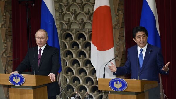 俄羅斯總統普京和日本首相安倍晉三 - 俄羅斯衛星通訊社