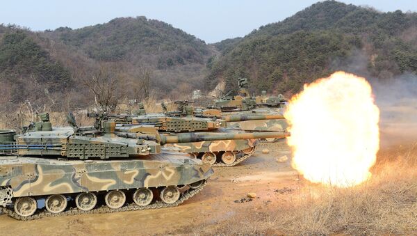 韓國舉行應對朝鮮挑釁的坦克演習 - 俄羅斯衛星通訊社