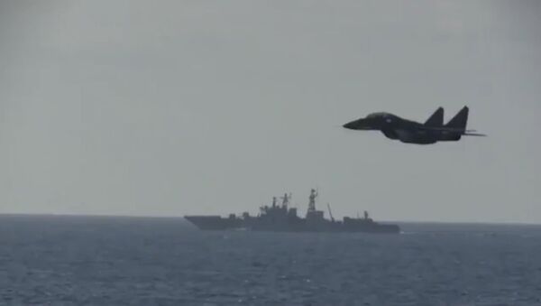 “庫茲涅佐夫海軍上將”號航母艦載機在敘利亞海岸的工作（視頻） - 俄羅斯衛星通訊社
