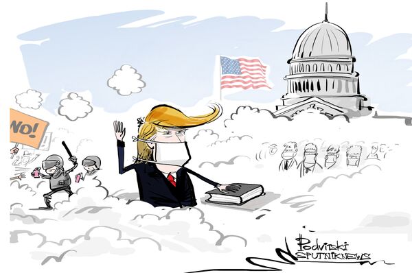 警方对反特朗普游行队伍使用催泪瓦斯  - 俄罗斯卫星通讯社