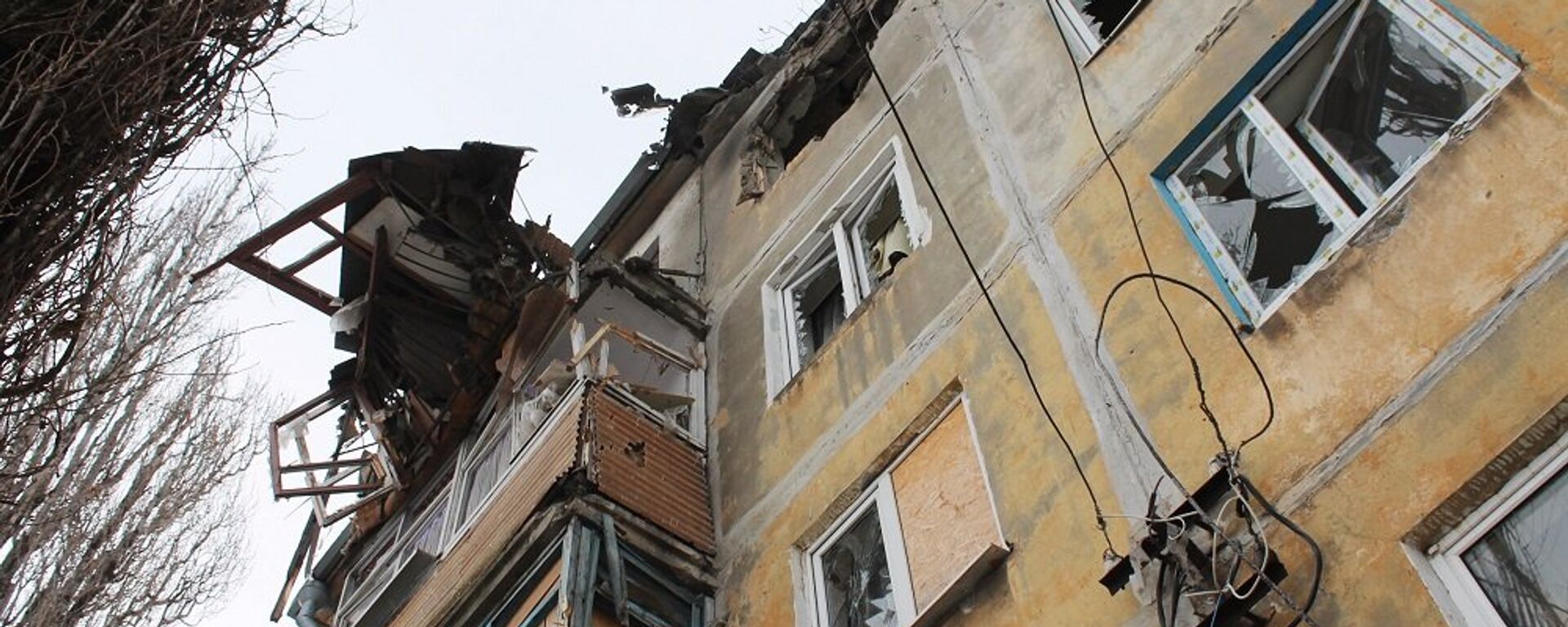 頓涅茨克一棟因烏軍炮擊受損的房子 - 俄羅斯衛星通訊社, 1920, 23.07.2023