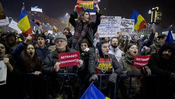 罗马尼亚反政府抗议 - 俄罗斯卫星通讯社