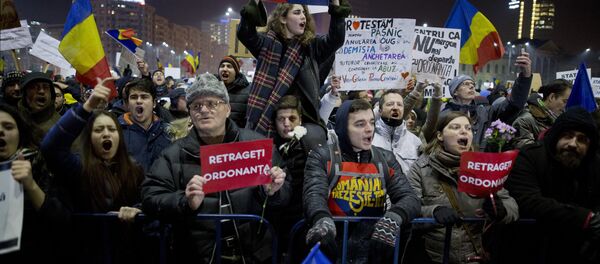 羅馬尼亞反政府抗議 - 俄羅斯衛星通訊社