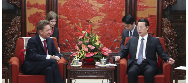 中国国务院副总理张高丽和“俄气”总裁会面 - 俄罗斯卫星通讯社