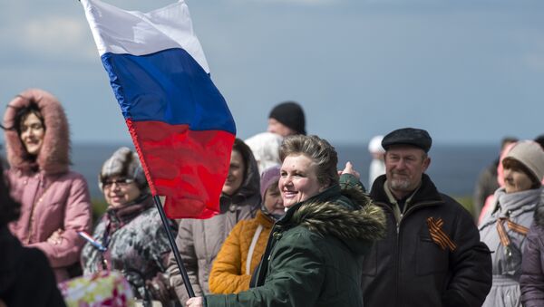 辛菲羅波爾舉行節日遊行慶祝“克里米亞之春”三週年 - 俄羅斯衛星通訊社