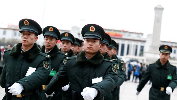 People's Liberation Army (PLA) soldiers march outside the Great Hall of the People - 俄羅斯衛星通訊社