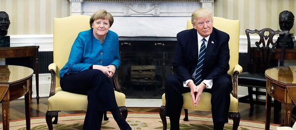 特朗普未与默克尔再次握手 - 俄罗斯卫星通讯社