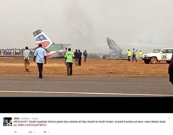 据媒体报道，一架飞机在南苏丹机场坠毁，有人员伤亡 - 俄罗斯卫星通讯社