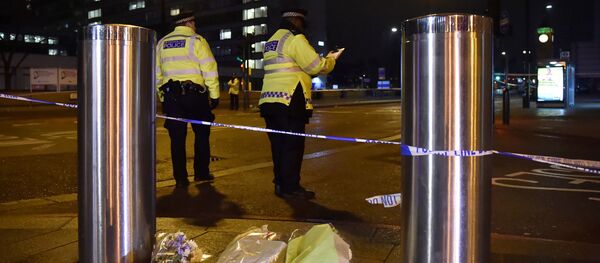 Цветы на месте атаки на Вестминстерском мосту в Лондоне - 俄羅斯衛星通訊社