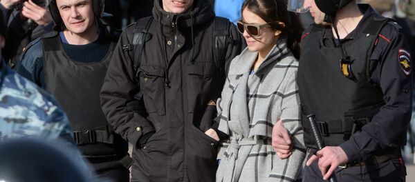 Несанкционированная акция в Москве - 俄罗斯卫星通讯社