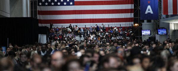 Сторонники Демократической партии США. Ночь после выборов - 俄羅斯衛星通訊社