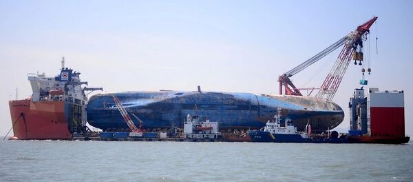 在2014年的韩国渡轮沉没地点正进行搜寻工作 - 俄罗斯卫星通讯社