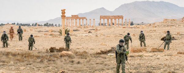 俄工兵在巴爾米拉使用最新機器人排雷 - 俄羅斯衛星通訊社