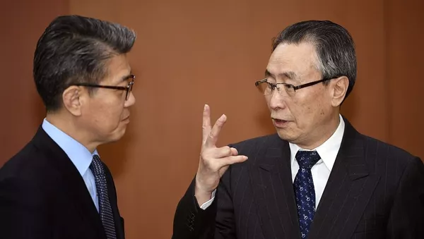 中國政府朝鮮半島事務特別代表武大偉與韓國外交部副部長金烘均 - 俄羅斯衛星通訊社