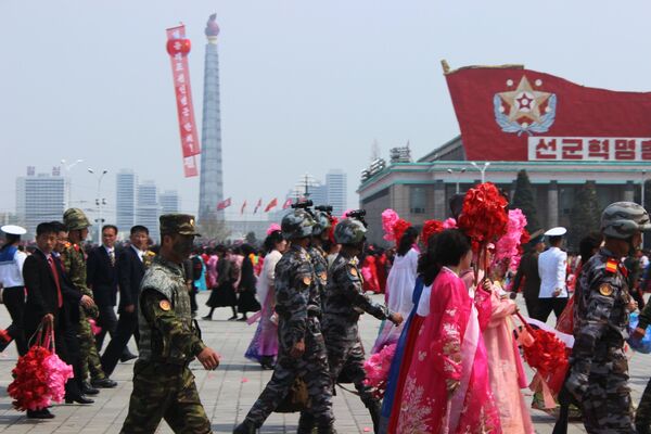 朝鲜领导人金日成诞辰105周年纪念活动。 朝鲜领导人金日成诞辰105周年纪念活动。 - 俄罗斯卫星通讯社