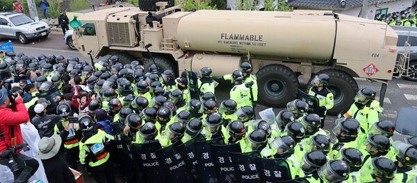 Протесты против размещения THAAD - 俄罗斯卫星通讯社
