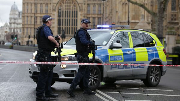 Полицейские у здания парламента в Лондоне, где произошла стрельба - 俄羅斯衛星通訊社