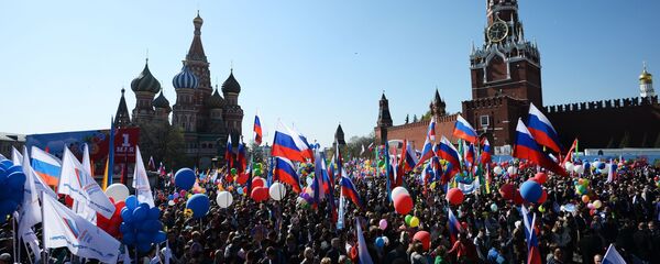 约13万人参加莫斯科五一工会游行 - 俄罗斯卫星通讯社