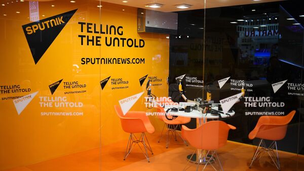 Студия радио Sputnik в Экспофоруме накануне открытия Санкт-Петербургского международного экономического форума 2017 - 俄羅斯衛星通訊社