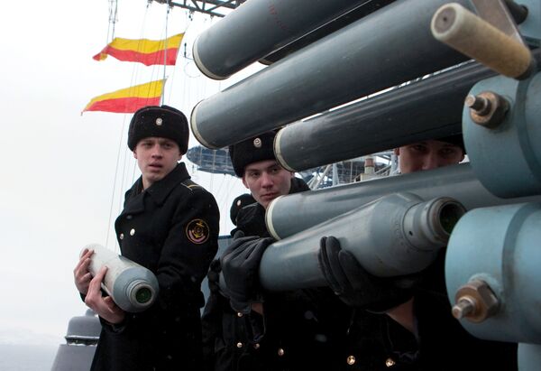 “庫拉科夫海軍中將”號大型反潛艦的水兵。 - 俄羅斯衛星通訊社