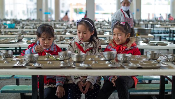辽宁某学校用洗衣粉清洗学生餐具 用脚刷勺子 - 俄罗斯卫星通讯社