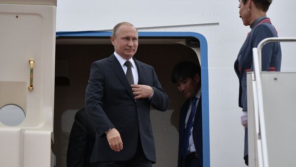 普京總統抵達阿斯塔納參加上合峰會 - 俄羅斯衛星通訊社