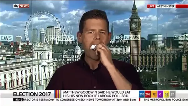 錯誤預測選舉結果的英國政治學家吃了自己的書 - 俄羅斯衛星通訊社