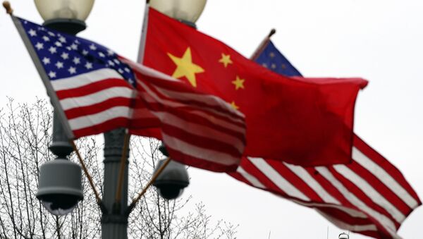 Chinese and US national flags - 俄羅斯衛星通訊社