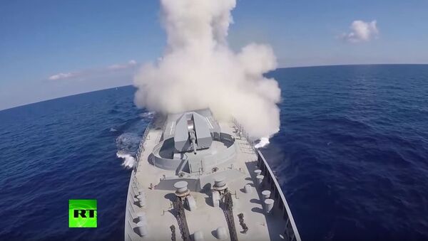 俄国防部发布在叙使用“口径”导弹打击IS恐怖分子的视频 - 俄罗斯卫星通讯社