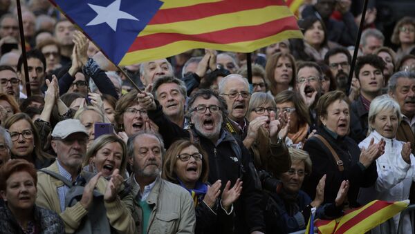 Сторонники независимости Каталонии в Барселоне - 俄罗斯卫星通讯社