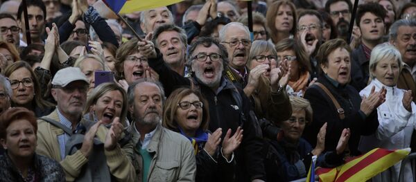 Сторонники независимости Каталонии в Барселоне - 俄羅斯衛星通訊社