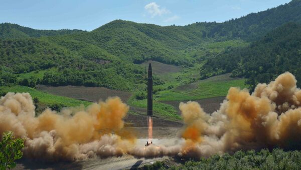 Запуск баллистической ракеты Hwasong-14 в КНДР - 俄罗斯卫星通讯社