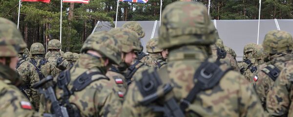 Церемония приветствия многонационального батальона НАТО под руководством США в польском Ожише - 俄罗斯卫星通讯社