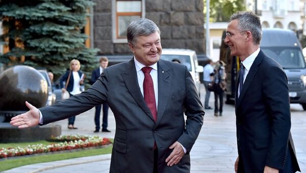 烏克蘭總統波羅申科與北約秘書長斯托爾滕貝格 - 俄羅斯衛星通訊社