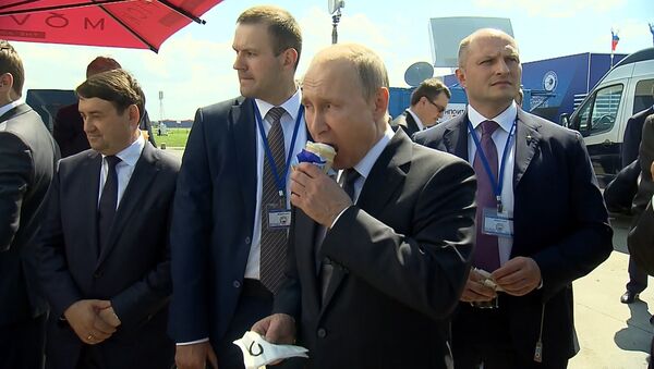 普京参观航展期间请政府成员吃冰淇淋 - 俄罗斯卫星通讯社