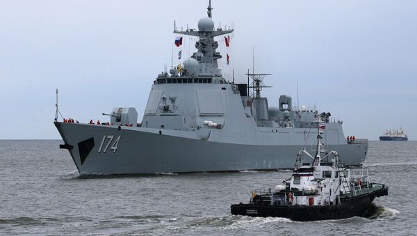 Ракетный эсминец Хэфэй из отряда боевых кораблей военно-морских сил Китая, прибывший в порт Балтийска - 俄羅斯衛星通訊社