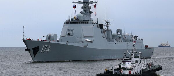 Ракетный эсминец Хэфэй из отряда боевых кораблей военно-морских сил Китая, прибывший в порт Балтийска - 俄羅斯衛星通訊社