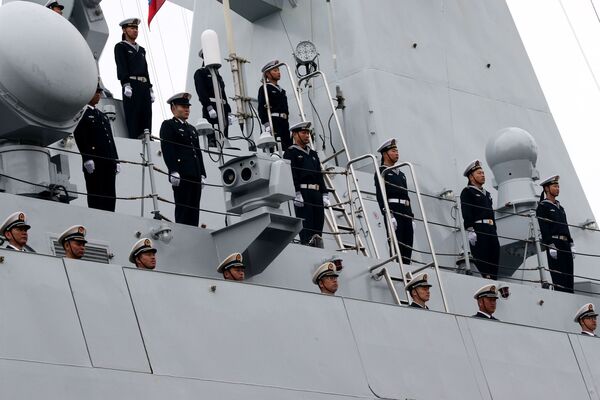 中國海軍“運城”號導彈護衛艦在波羅的斯克港。 - 俄羅斯衛星通訊社