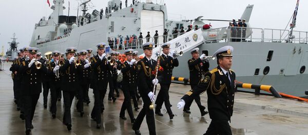 Торжественная встреча отряда из трех кораблей ВМС Китая в порту Балтийска - 俄羅斯衛星通訊社