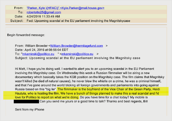 得知欧洲议会可能放映这部影片时,布劳德开始惊慌失措,于是给美国政治新闻网站Politico记者写信称:我们手里有很多东西,可以制造真正的丑闻,我希望Politico报道我们正在做的事情。 得知欧洲议会可能放映这部影片时,布劳德开始惊慌失措,于是给美国政治新闻网站Politico记者写信称:我们手里有很多东西,可以制造真正的丑闻,我希望Politico报道我们正在做的事情。 - 俄罗斯卫星通讯社