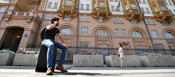 Здание посольства США в Москве. С 23 августа США приостанавливают выдачу неиммиграционных виз в России - 俄羅斯衛星通訊社