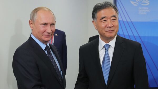 俄羅斯總統普京與中國國務院副總理汪洋 - 俄羅斯衛星通訊社